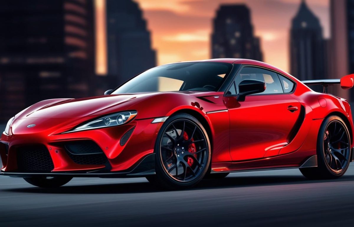 generate me red sports car sideways